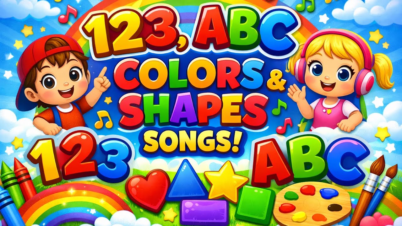 🎶 Learn 123, ABC, Colors & Shapes in one fun rhyme video!