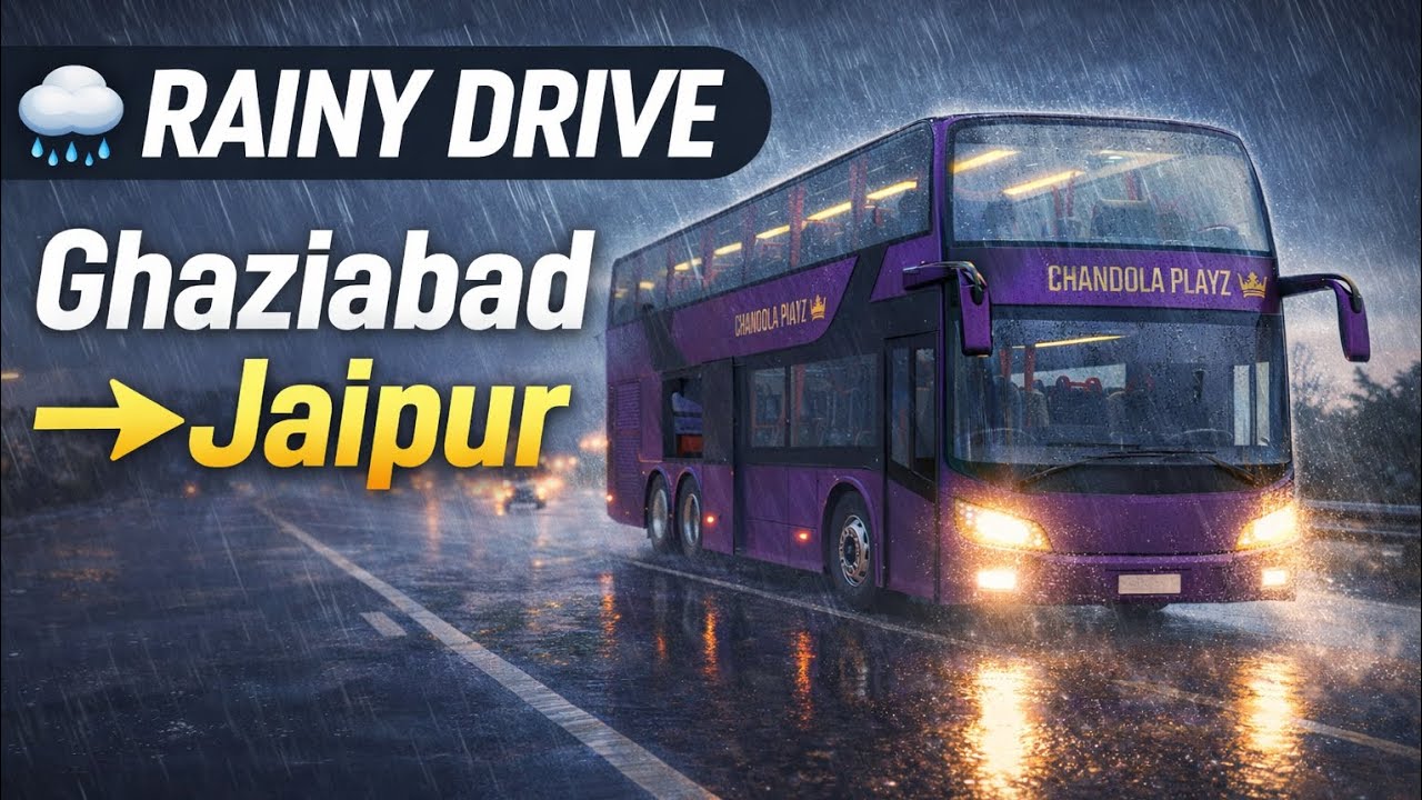 Non-Stop Rain Drive 🚌🌧️ Ghaziabad ➝ Jaipur | Bus Simulator Ultimate | No Commentary Gameplay