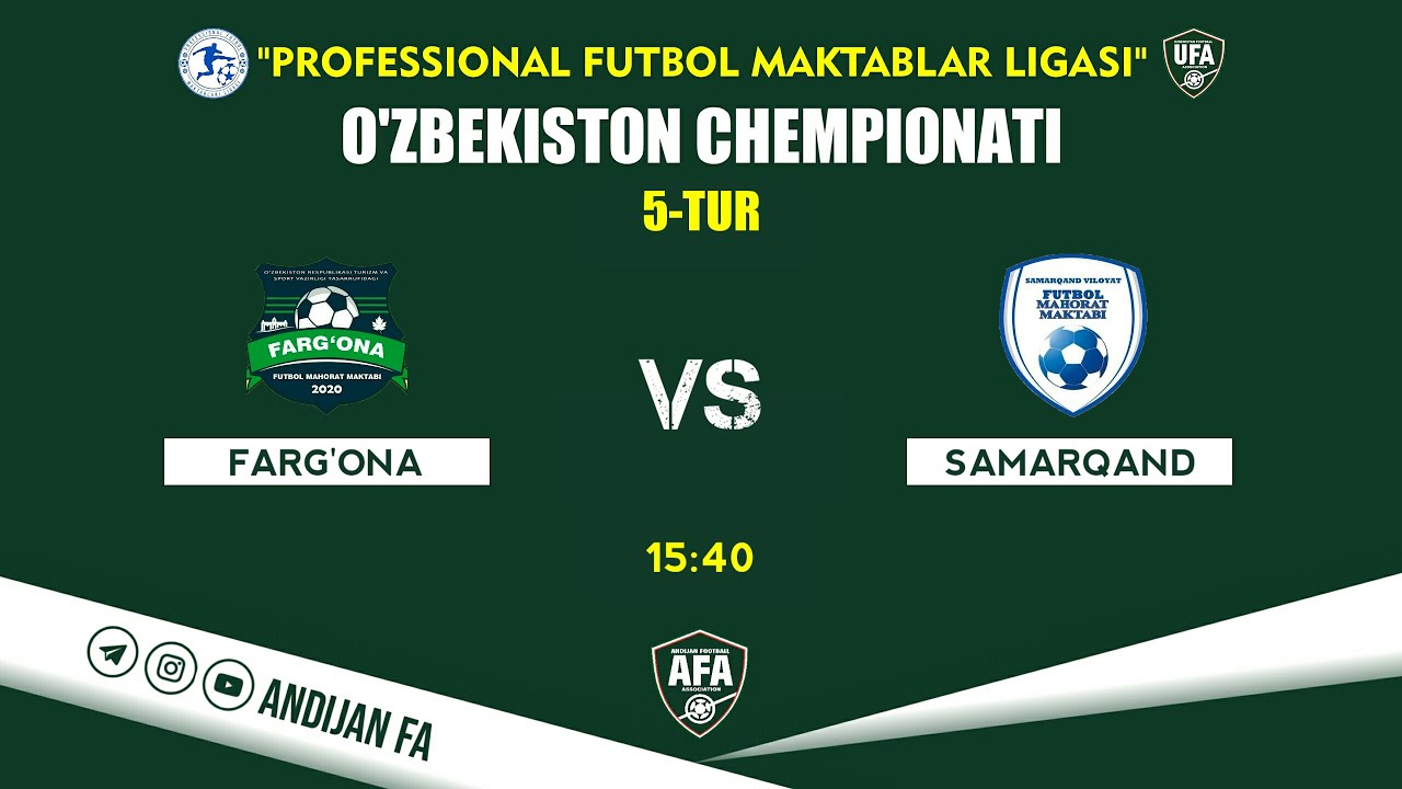 Farg'ona - Samarqand | Professional futbol maktablar ligasi | 5-TUR