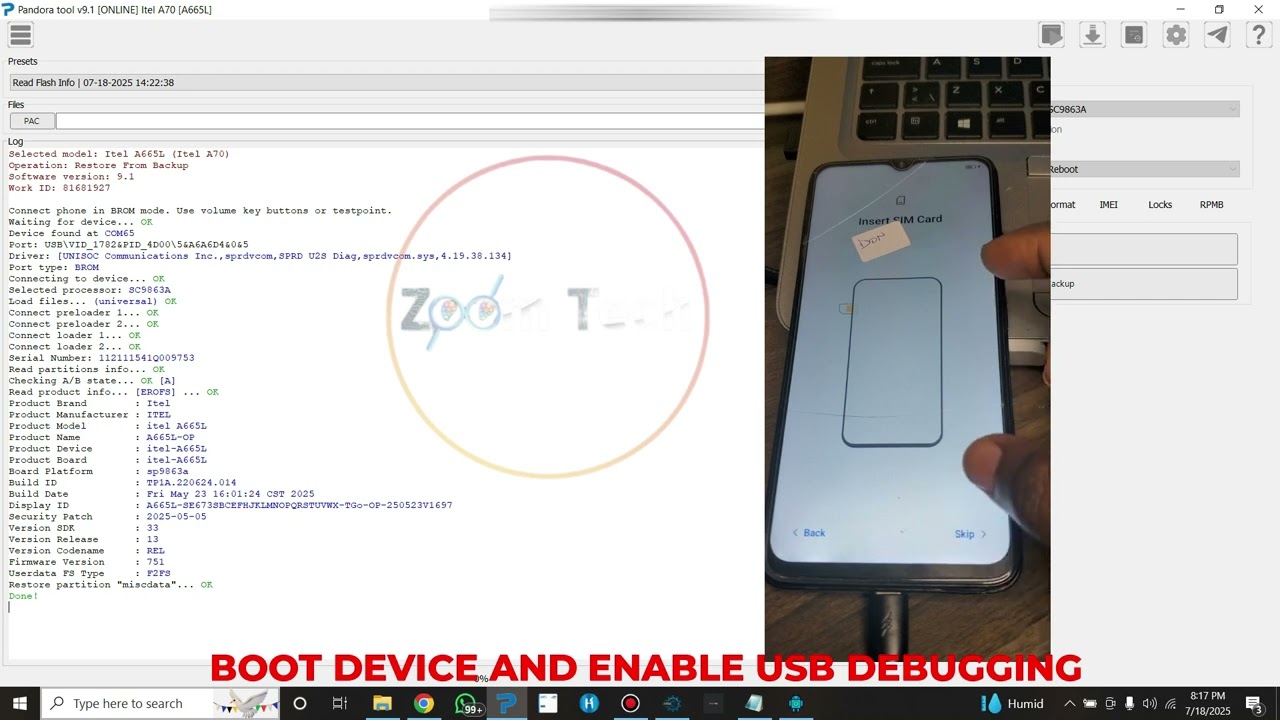 HOW TO BYPASS ITEL A70 (A665L) V1697 SECURITY PLUG IN