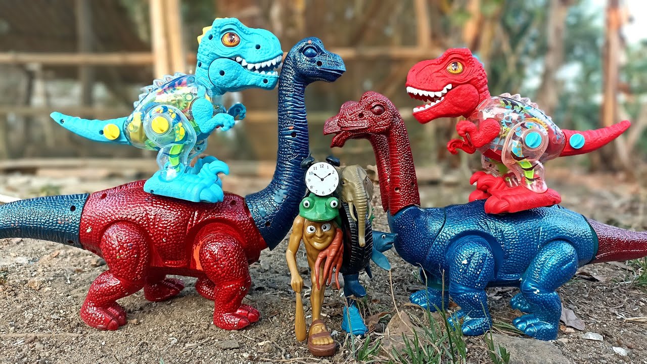 Menemukan Mainan Dinosaurus Di Pagi Hari T-rex 🦖 Brontosaurus Brachiosaurus Stegosaurus Triceratops