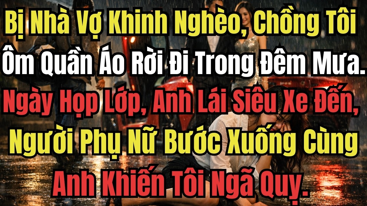 Bị Nhà Vợ Khinh Nghèo, Chồng Tôi Bỏ Đi Đêm Mưa. Ngày Họp Lớp Anh Lái Siêu Xe Đến Khiến Tôi Ngã Quỵ.