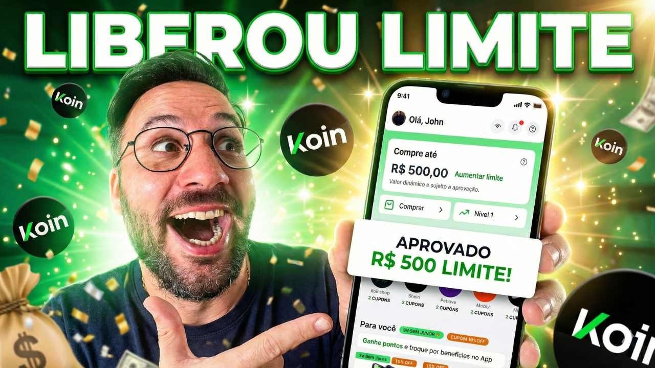 KOIN LIBEROU R$500 de LIMITE CR&Eacute;DITO! VALE a PENA?