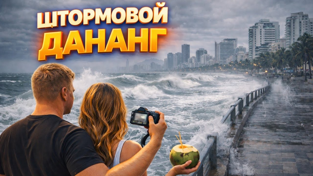 LIVE !!! 🌊 Штормовой Дананг! Огромные волны на набережной!