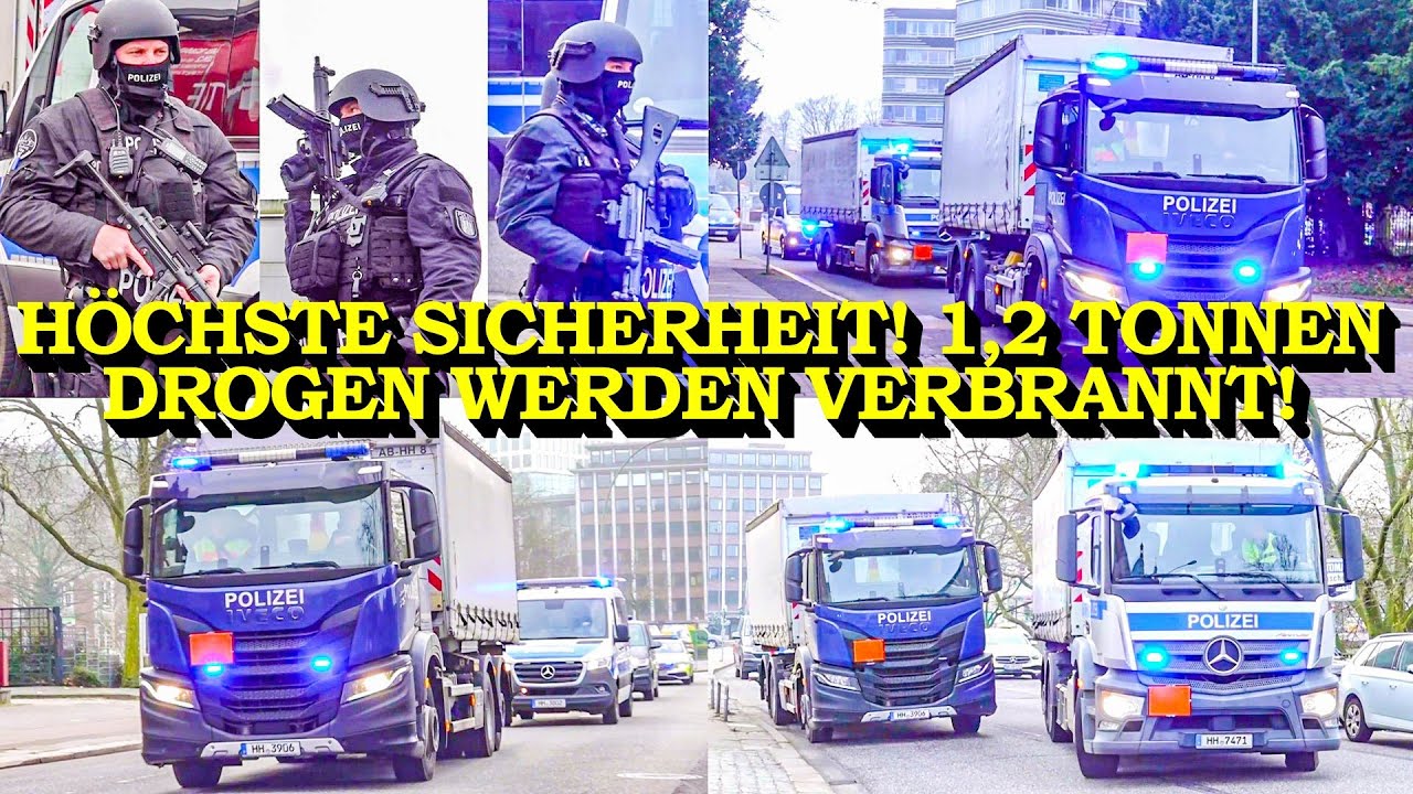 +++ HÖCHSTE SICHERHEITSSTUFE DER POLIZEI +++ 1,2 TONNEN DROGEN WERDEN VERBRANNT | GEPANZERTE TRUCKS