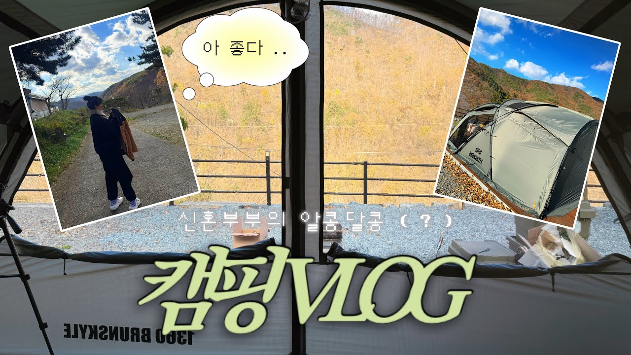 [캠핑 vlog] 동갑내기 신혼부부의 캠핑이란 👩🏻‍❤️‍👨🏻🏕️ • 뷰가 너무 좋은 경주 캠핑장 • 11월 말이지만 마치 가을 🍂 • 브런스카일 1360