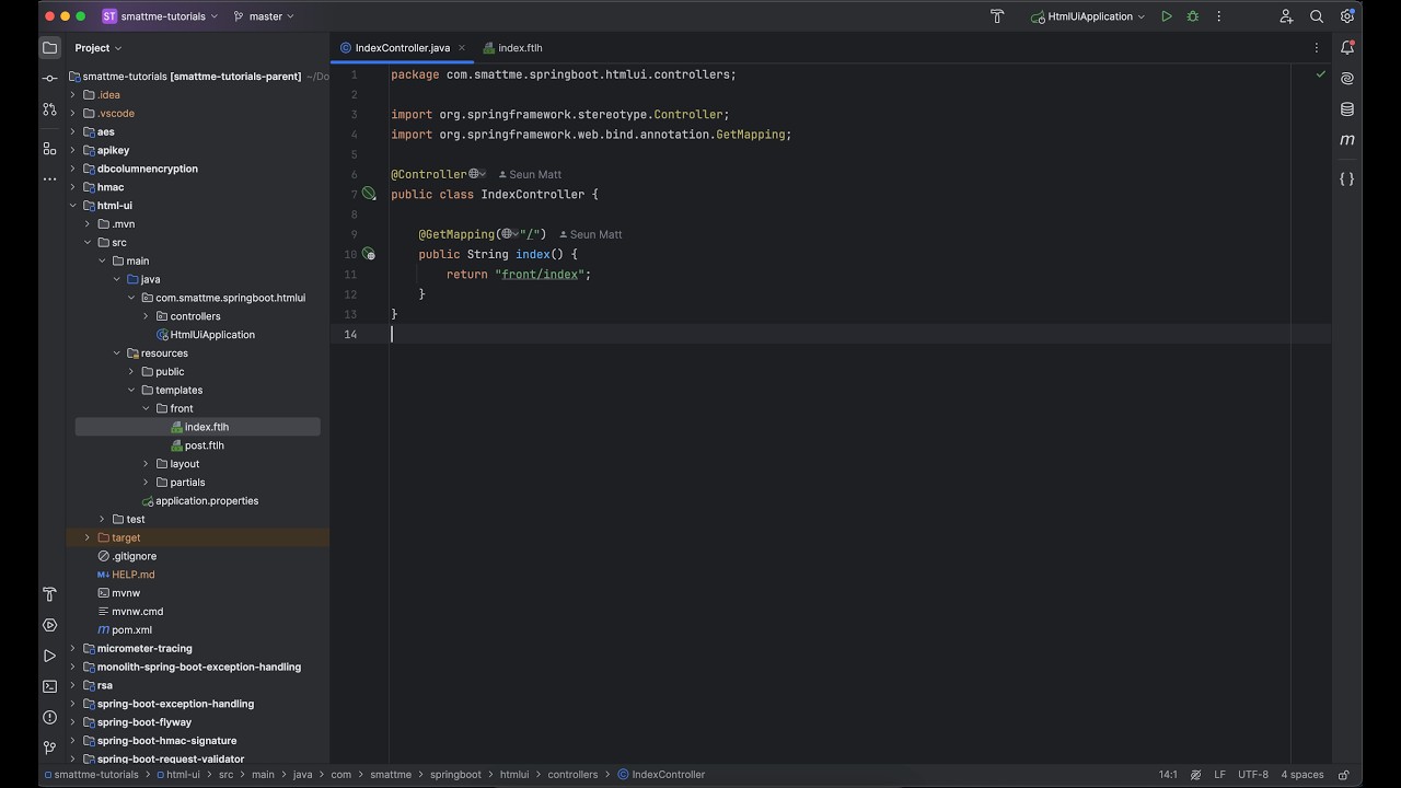 How to use HTML templates in a Spring Boot application + Freemarker Template Engine