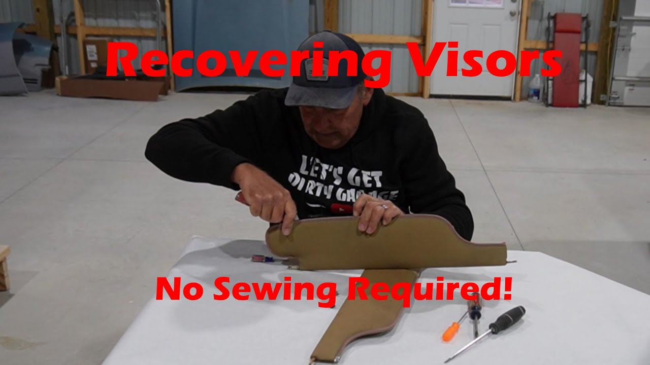 Recovering sunvisors with no sewing required