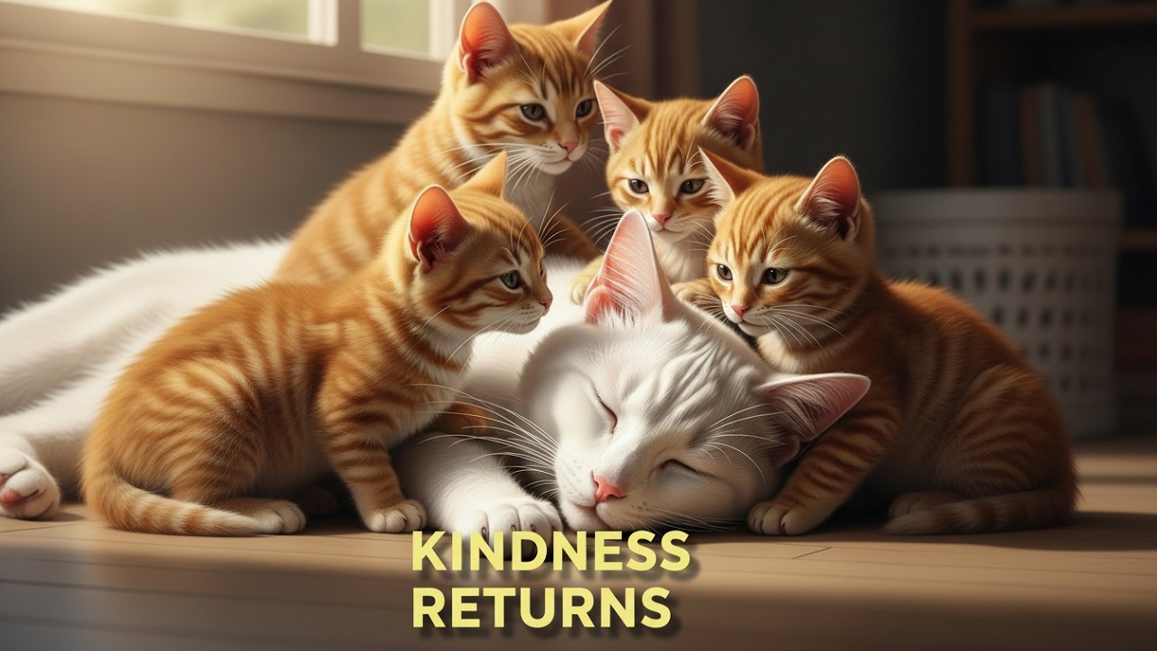 White Mama Cat Falls Ill — The Orange Cat Family Returns Her Kindness 💔🐾 (Part 2)