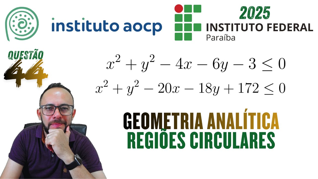 #44 INSTITUTO AOCP - IFPB 2025 - Região circular em geometria analítica