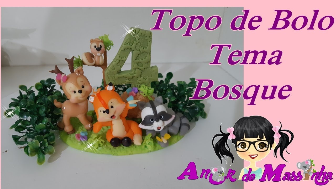 Topo de Bolo Tema Bosque/Floresta