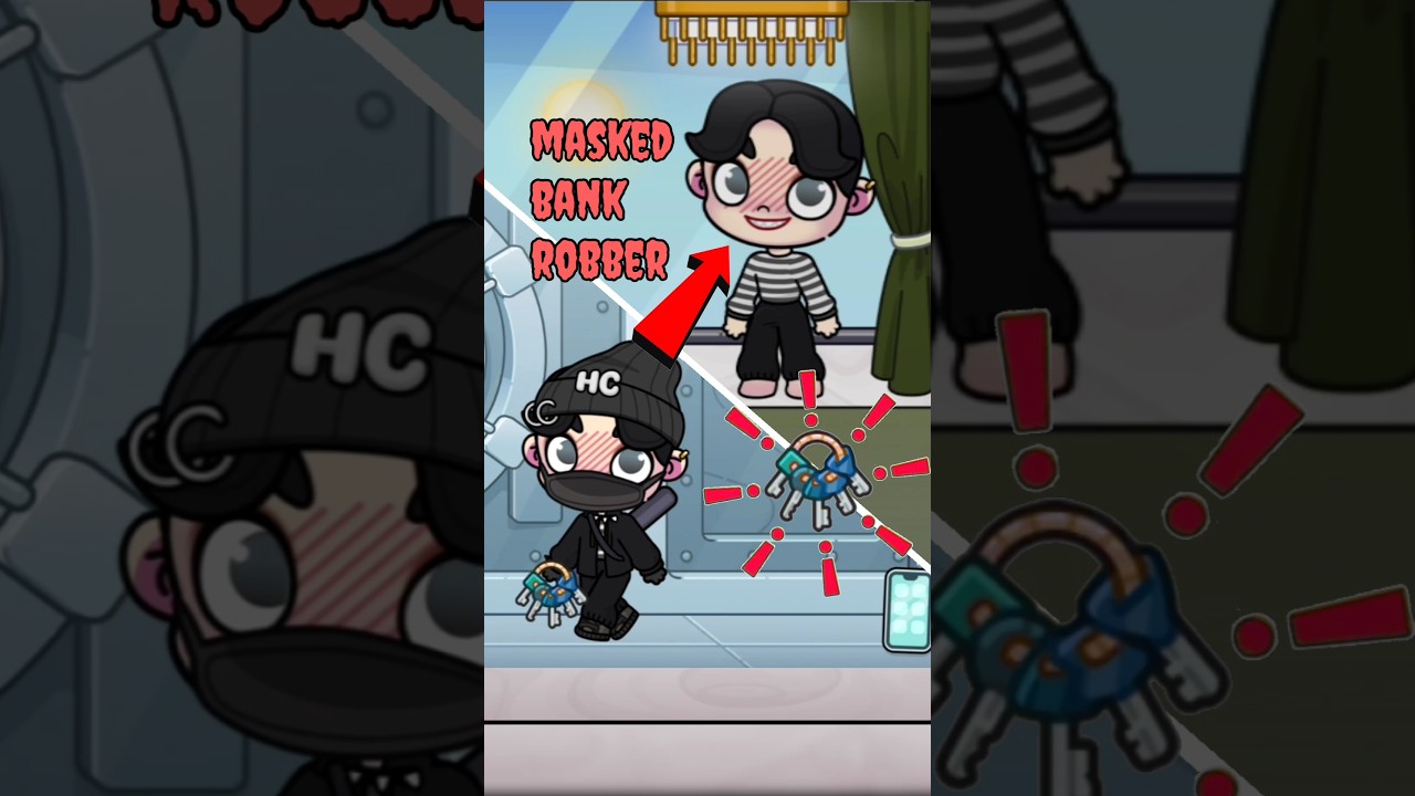 🤯A masked robber opens🔓a bank vault #pazu #new #bank #masked #robbery #avatarworld #tocaboca #update