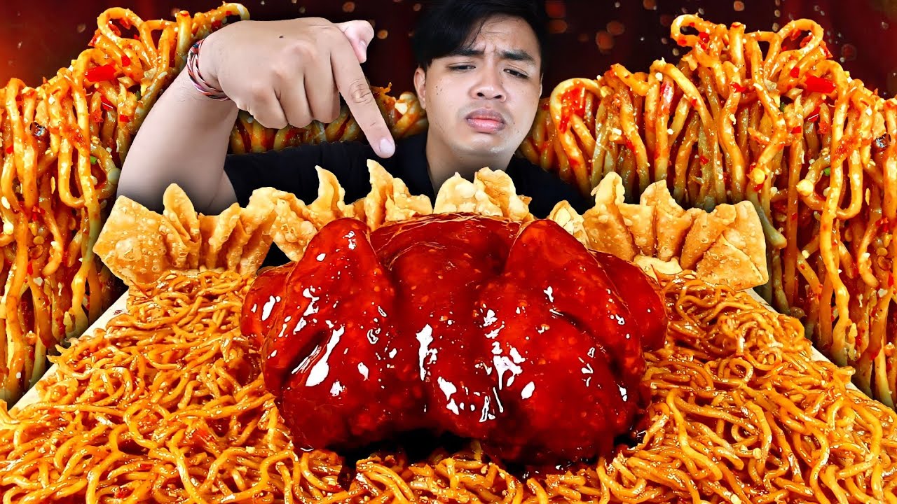 PERUT PANAS!! MUKBANG MIE GACOAN LEVEL 8 + 1 EKOR AYAM PEDAS BANJIR SAOS NERAKA