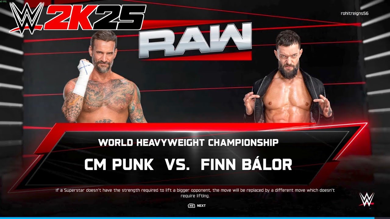CM PUNK VS FINN BALOR on Raw for the World Heavyweight Championship|| WWE2K25 PC Gameplay