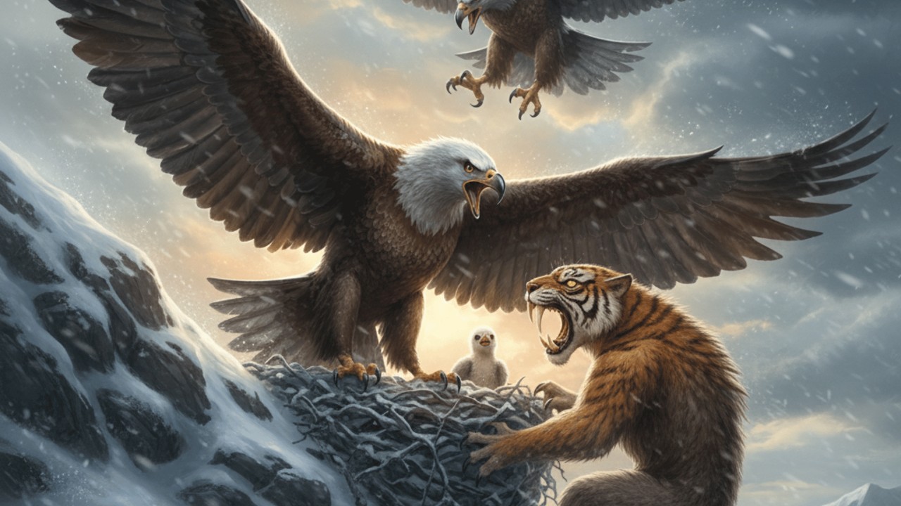 Giant Eagle vs. Prehistoric Predator: Life Million Years Ago | How a Giant Eagle Defended Her Chicks