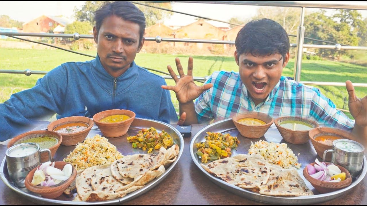 2x Bahubali Thali Eating Challenge | Fastest Food Thali Eating Competition | Man Vs Big Thali