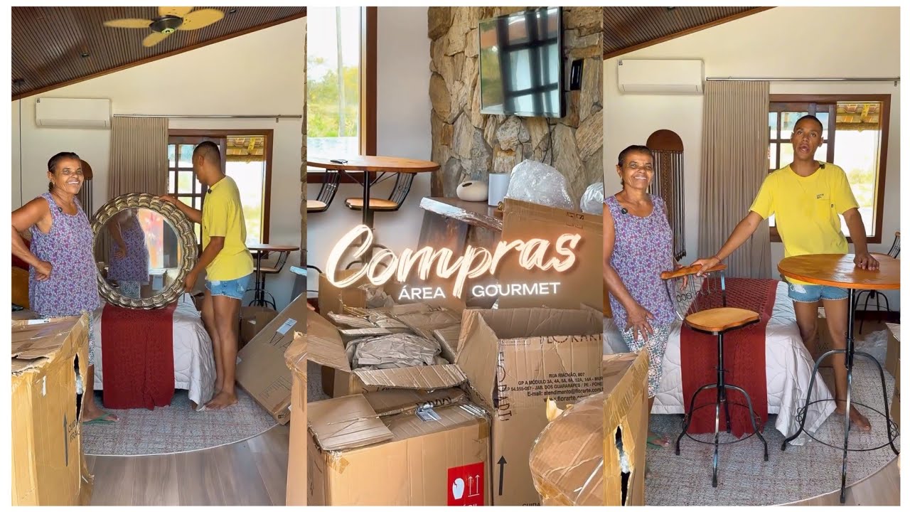 JUNTO COM BABU MOSTRANDO ALGUMAS DECORAÇÕES DA ÁREA GOURMET 