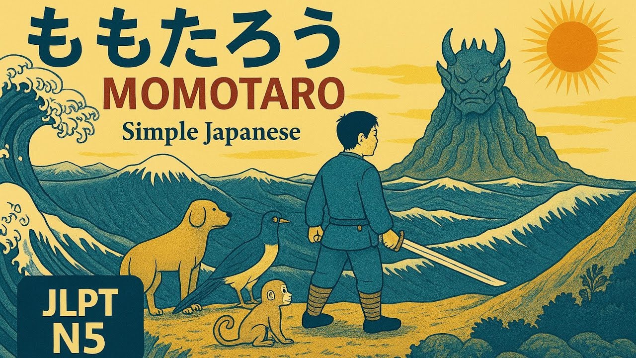 [Japanese Folktale] Momotaro | A Classic Tale in Simple Japanese (JLPT N5)