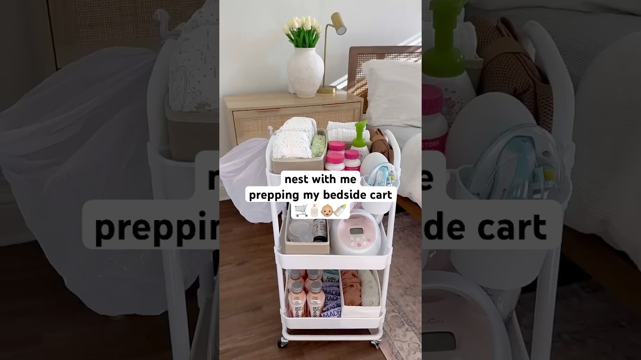 prep my bedside cart with me at 33 weeks pregnant! #newmom #pregnant #newmomlife #nesting #pregnancy