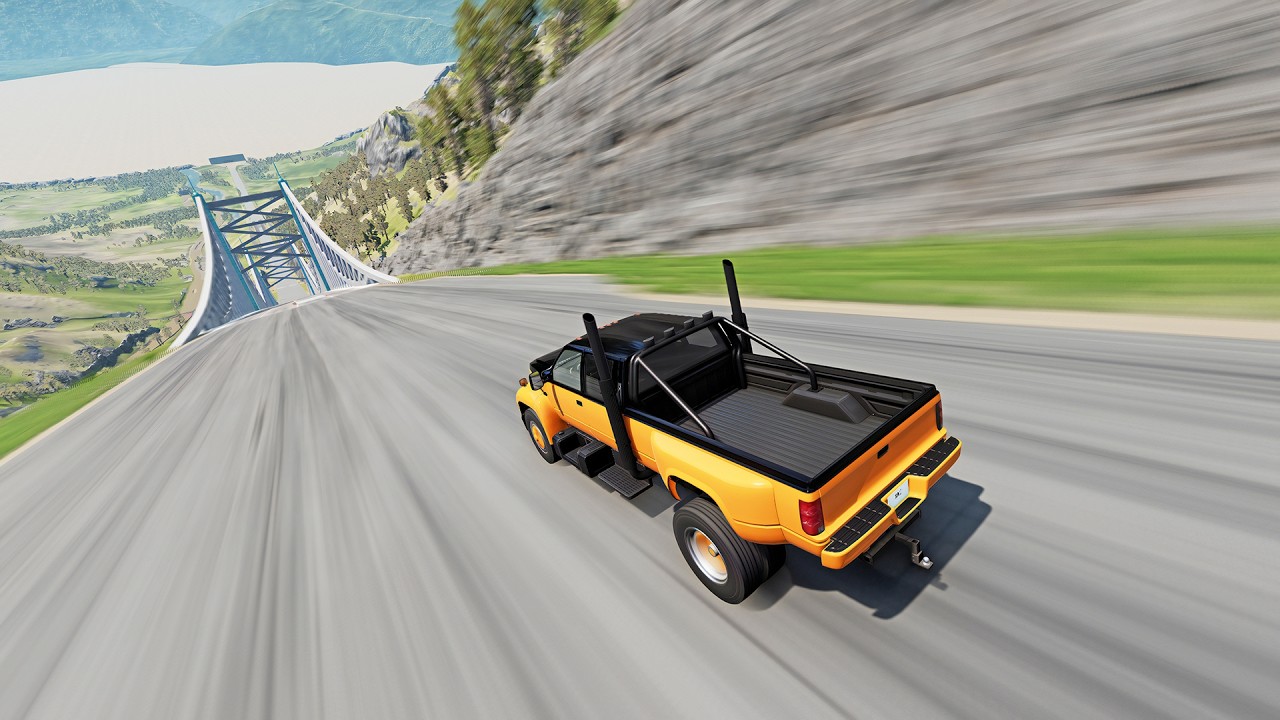 Full Throttle INSANE Long Downhill lane ! | BeamNG.drive Epic Crashes & Speed Test #72