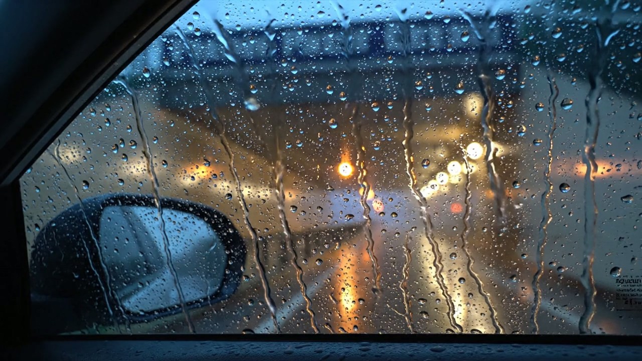 Total Relaxation with Heavy Rain Lashing the Car - Deep Sleep and Stress Relief Sounds