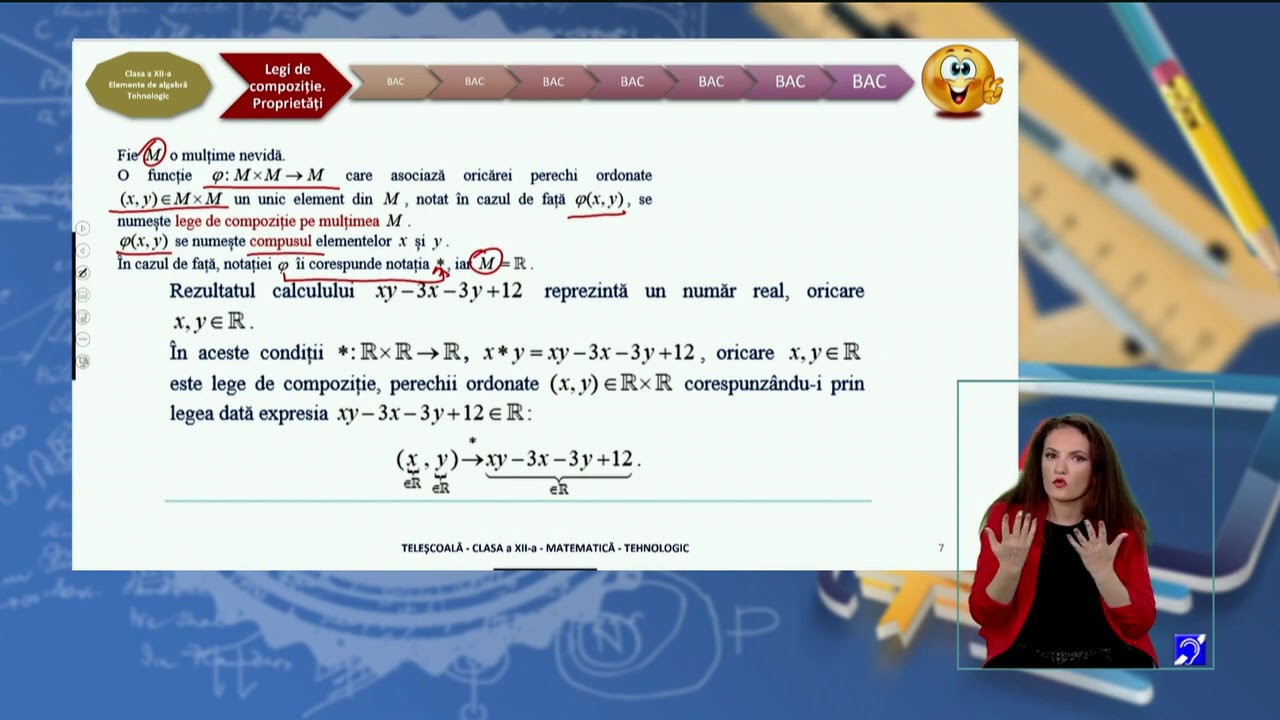 TeleŞcoala: Matematică clasa a XII-a – Legi de compoziţie – profil tehnologic (@TVR2)