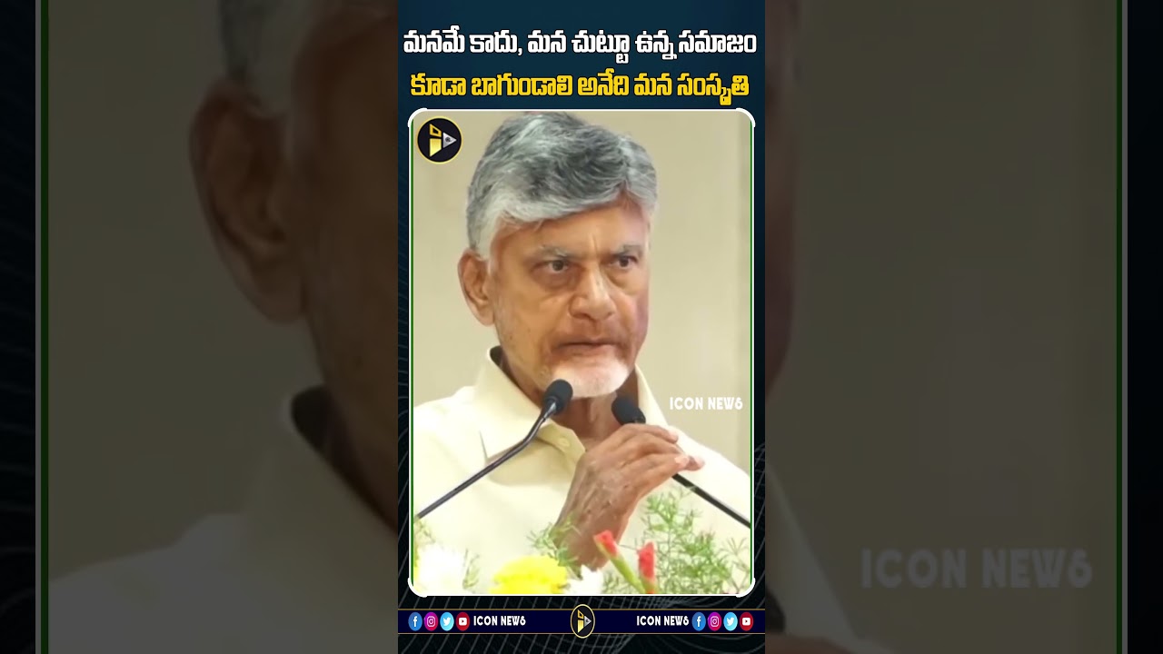 Chandrababu Naidu: మనమే కాదు, మన చుట్టూ ఉన్న సమాజం కూడా బాగుండాలి అనేది మన సంస్కృతి | Shorts