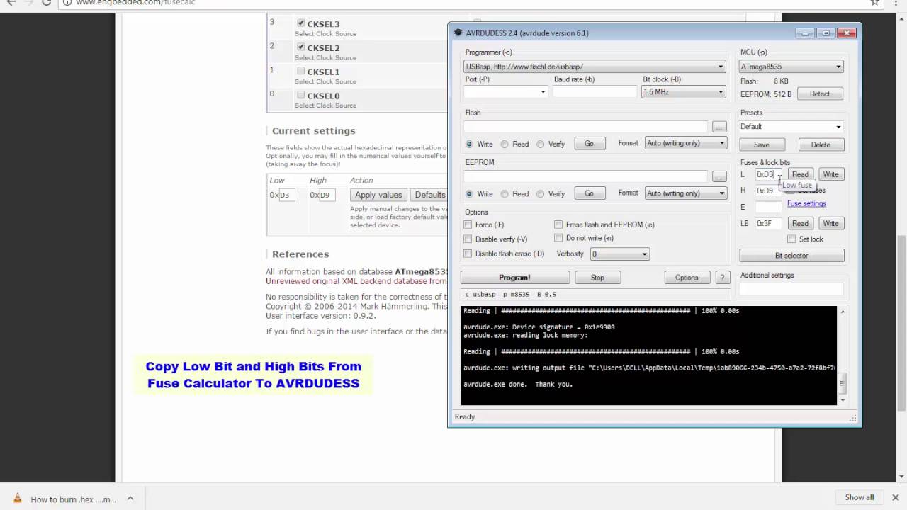 Fast, Simple and Easy to Setting AVR Fuses Bits Using AVRDUDES and EXTREME BURNER