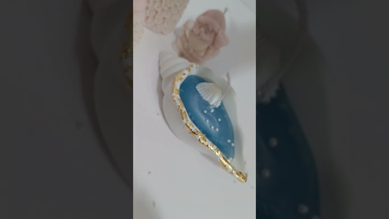 Golden-Touched Shell Candles: Ocean-Inspired Christmas Magic by Elara & Co.
