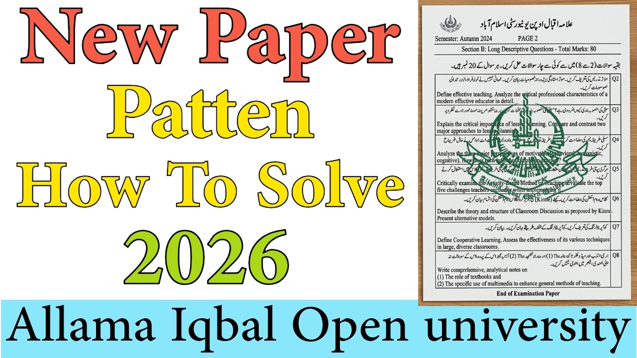 AIOU New Paper Pattern 2026 | How to Attempt All Compulsory Questions Step by Step | AIOU INFO