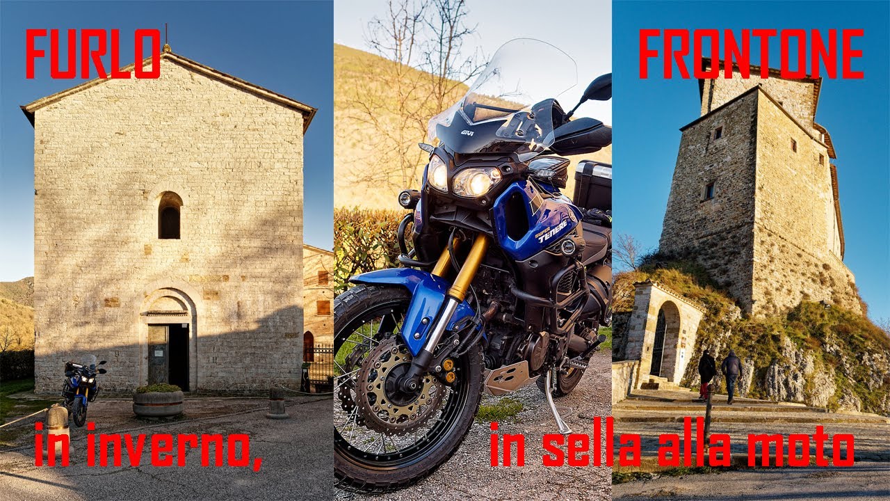 dalla Gola del Furlo al Castello di Frontone: in moto tra sole, natura e montagne innevate - 4k