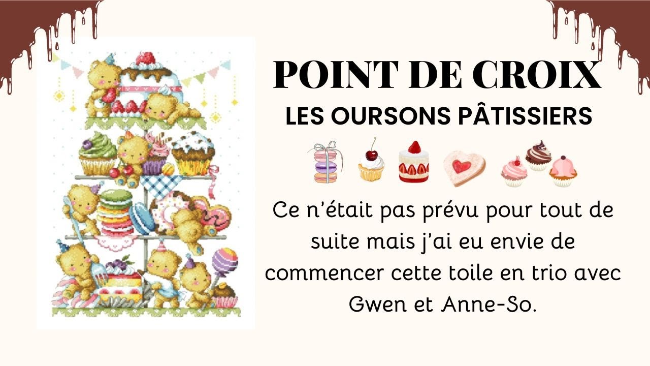 Point de croix | Oursons pâtissiers #1 #crossstitch #pointdecroix