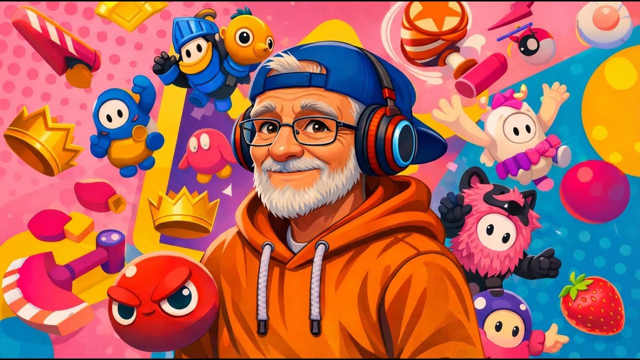 Viejo Sabio en un mundo animado/abuelo prueba Fall Guys por primera vez #gameplay #fallguys