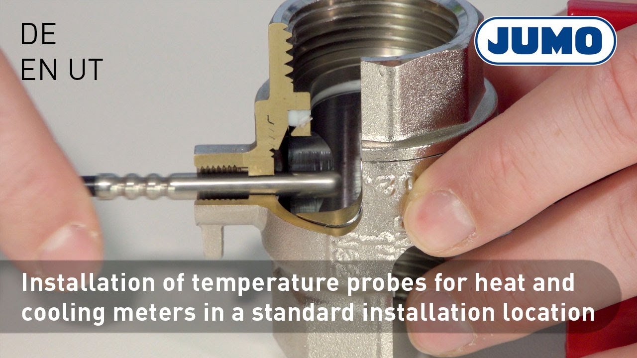 Installation of temperature probes for heat and cooling meters in a standard installation location