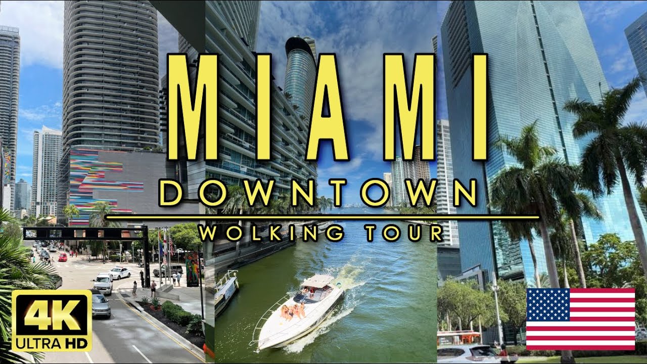 Downtown Miami & Brickell, USA, America, Real Life Walking Tour, Skyscrapers, 2024 Part2