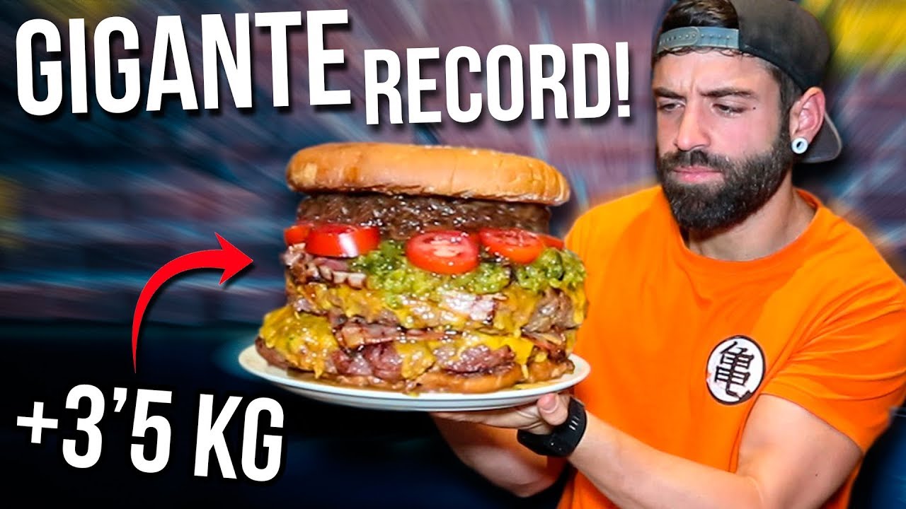 HAMBURGUESA GIGANTE DE +3,5 KG (+5.000KCAL) RECORD ACTUAL