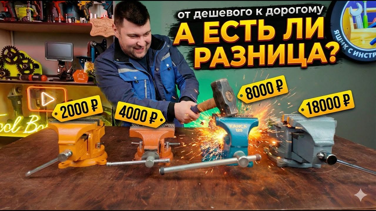 Тиски за 2000 vs 18000 рублей. Стоит ли переплачивать? Лучшие ЦЕНА - КАЧЕСТВО