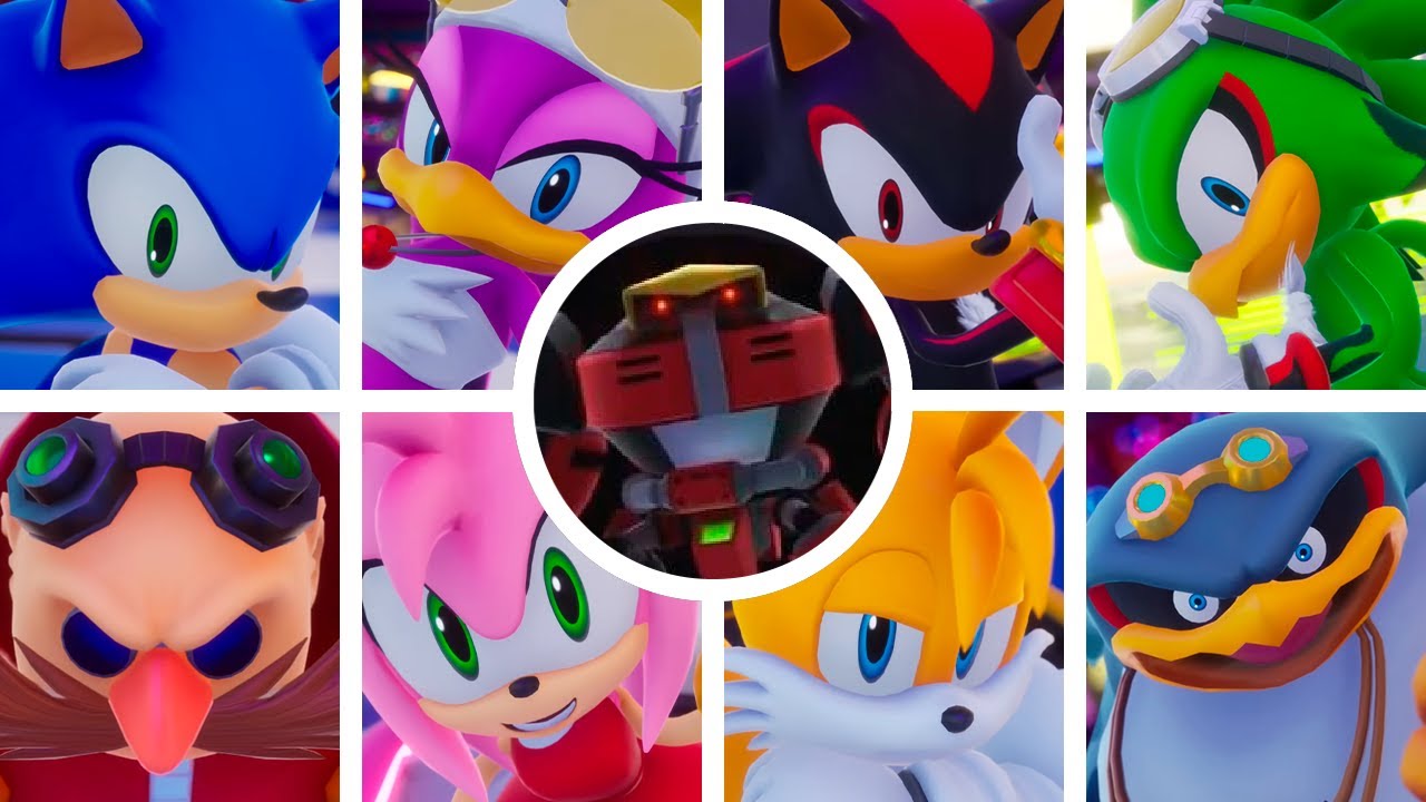 Sonic Racing: CrossWorlds - All E-123 Omega Rival Interactions [SPANISH]