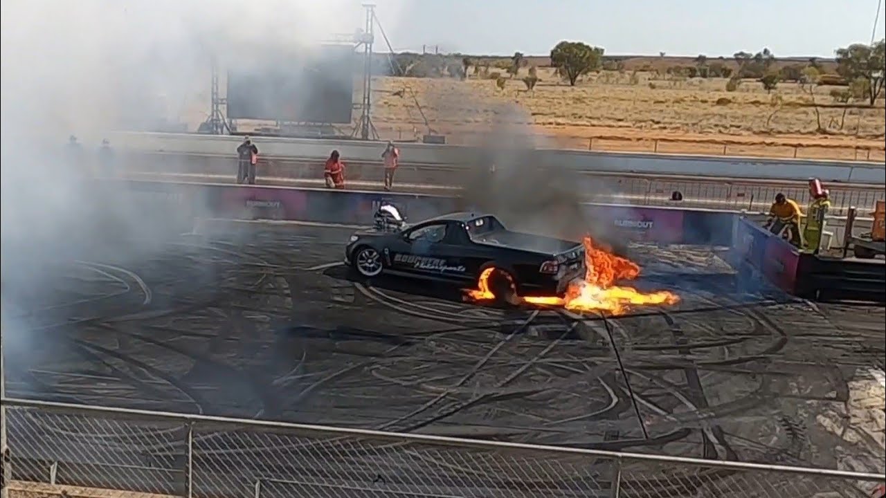 RAMPAGE setting the place alight @ Red Centre NATS Burnout car Alice Springs Northern Territory 