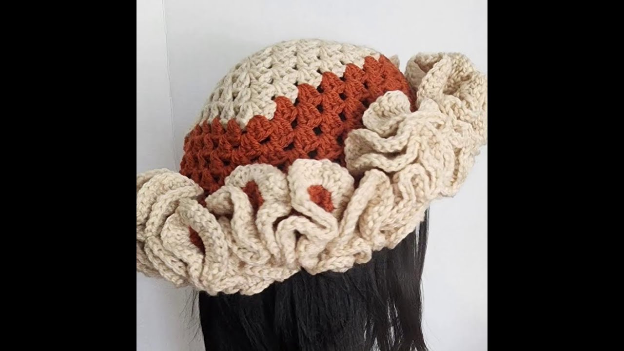 How to crochet granny square ruffle hat