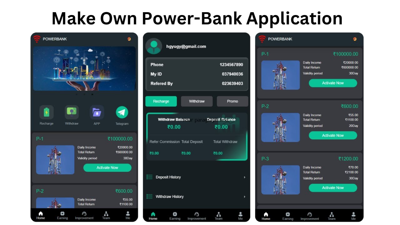 How To Make Powerbank Type Investment Website | Money Making MLM Website Source Code
