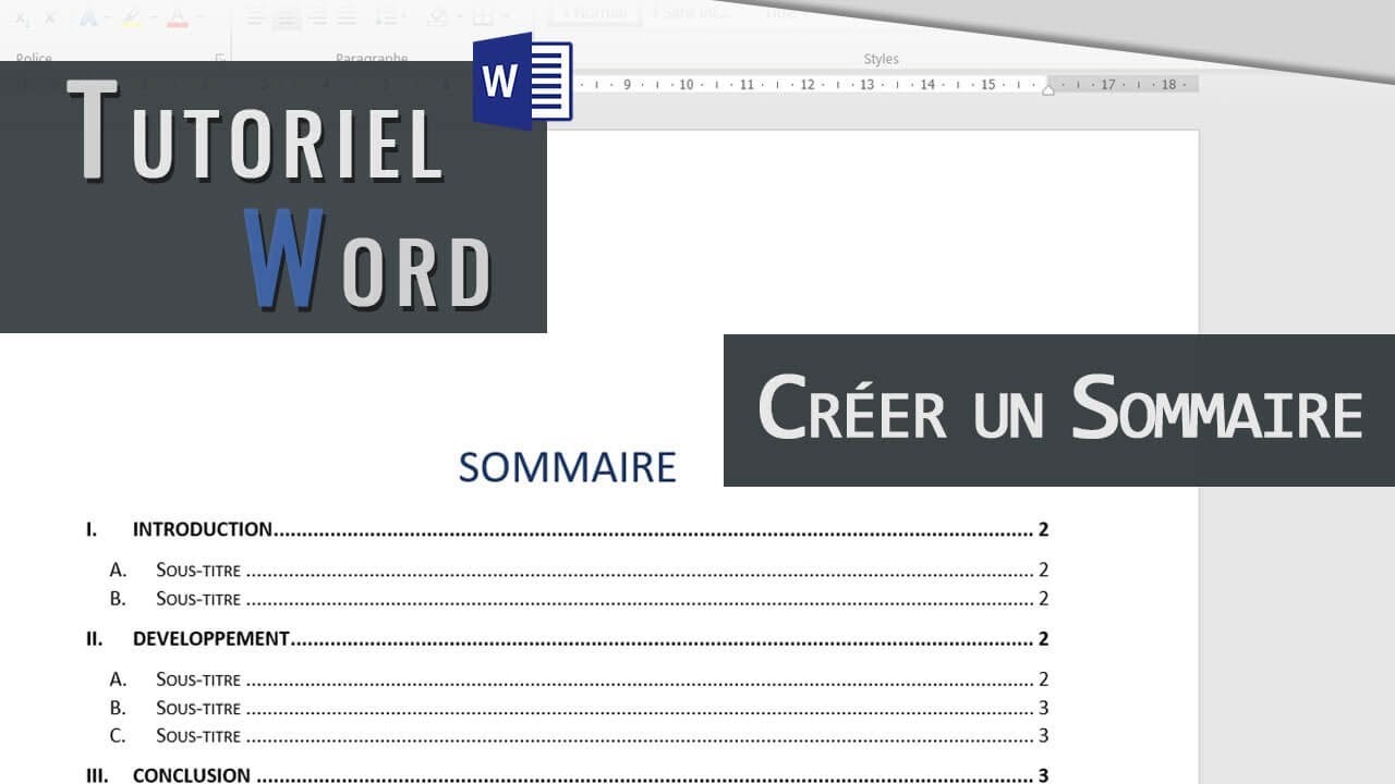 Word | Sommaire Automatique