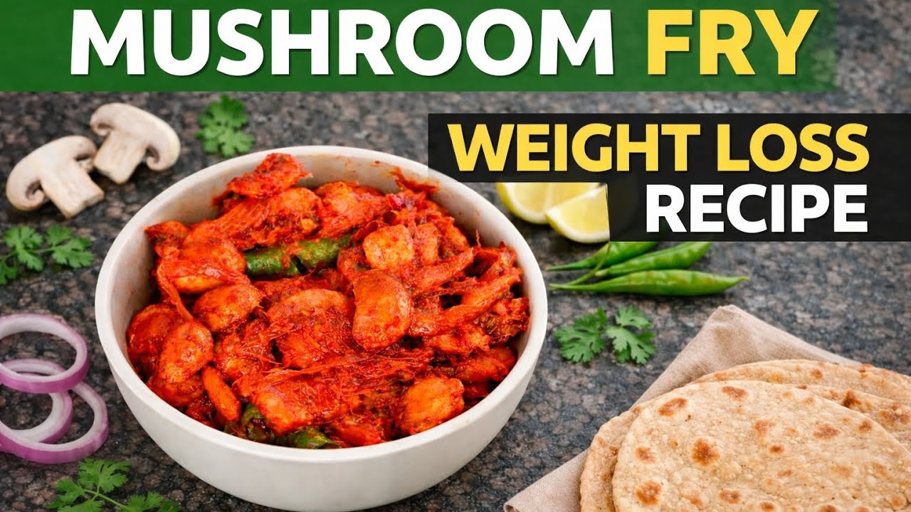 High Protein Onion Mushroom Fry|Quick Healthy Dinner for WeightLoss#mushroom#weightloss#mushroomfry 
