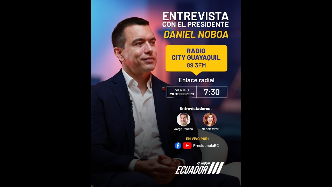 #Retransmisión - Entrevista al presidente Daniel Noboa por Radio City Guayaquil 89.9 FM