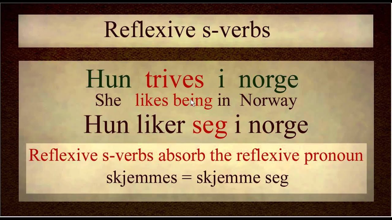 Norwegian Language: S-verbs Explained (bokmål)