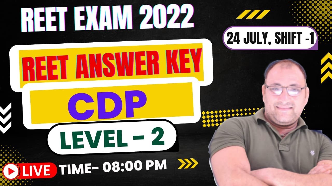 REET EXAM 2022 | REET CDP ANSWER KEY 2022 | reet level 2 cdp answer key | reet level 2 solved paper