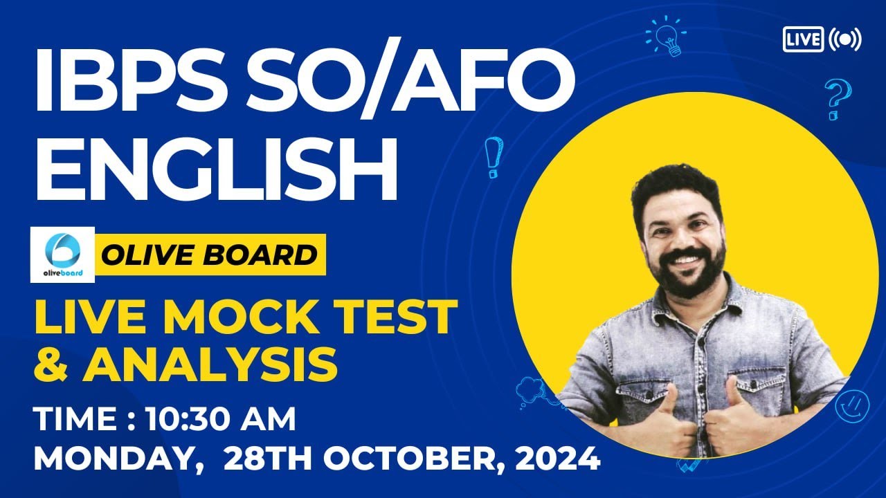 IBPS SO/AFO ENGLISH LIVE TEST AND ANALYSIS  - PRADEEP PATIL