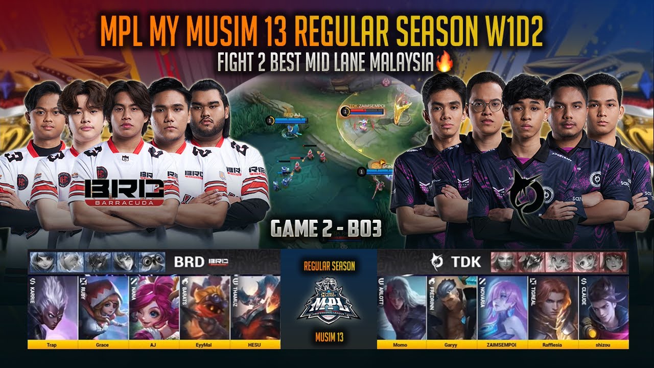 FIGHT 2 MID LANE TERBAIK MY 🔥 TODAK VS BARRACUDA GAME 2 MPL MY MUSIM 13 W1D2 MOBILE LEGENDS