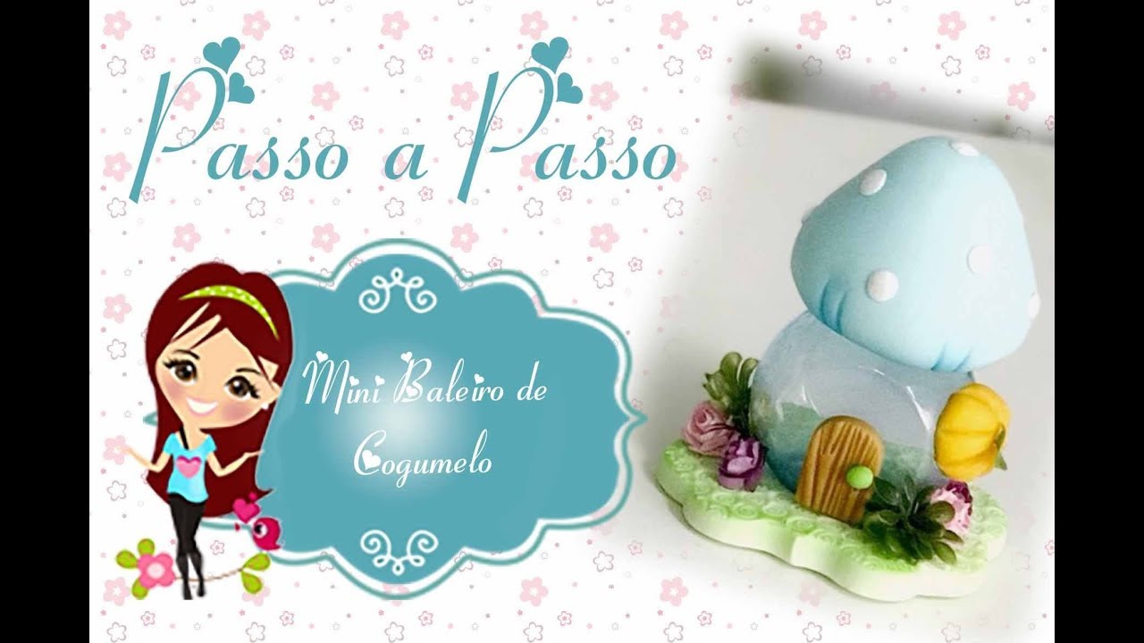 Mini Baleiro de Cogumelo de Biscuit - Passo a Passo - DIY - Bia Cravol