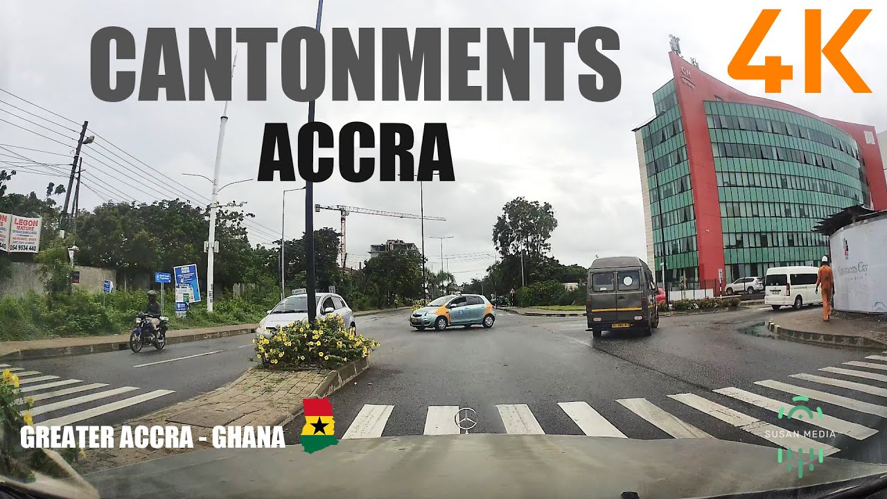 Cantonments Drive from South Industrial Area Accra Ghana 4K